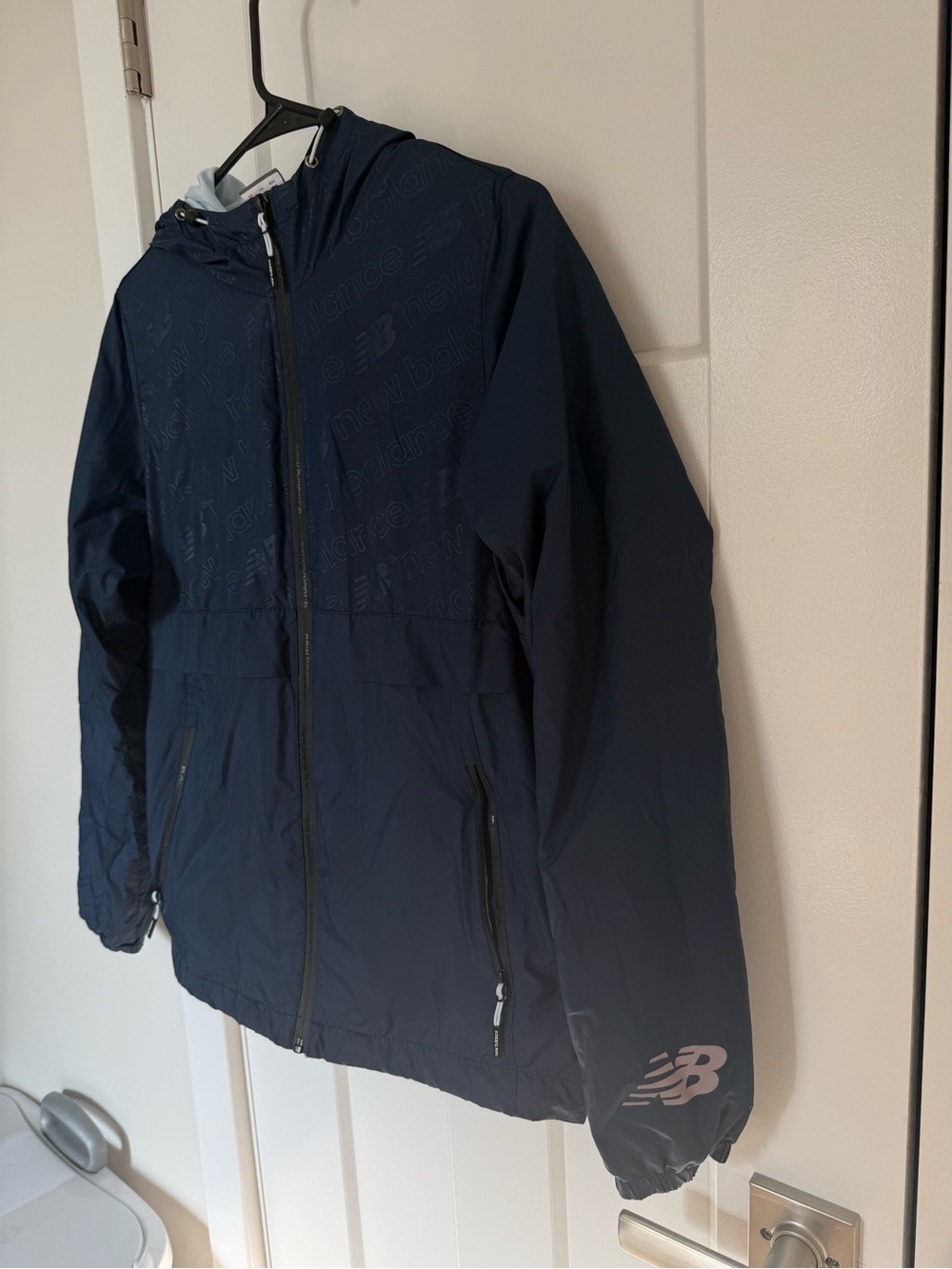 New Balance Navy Hooded Windbreaker Jacket
